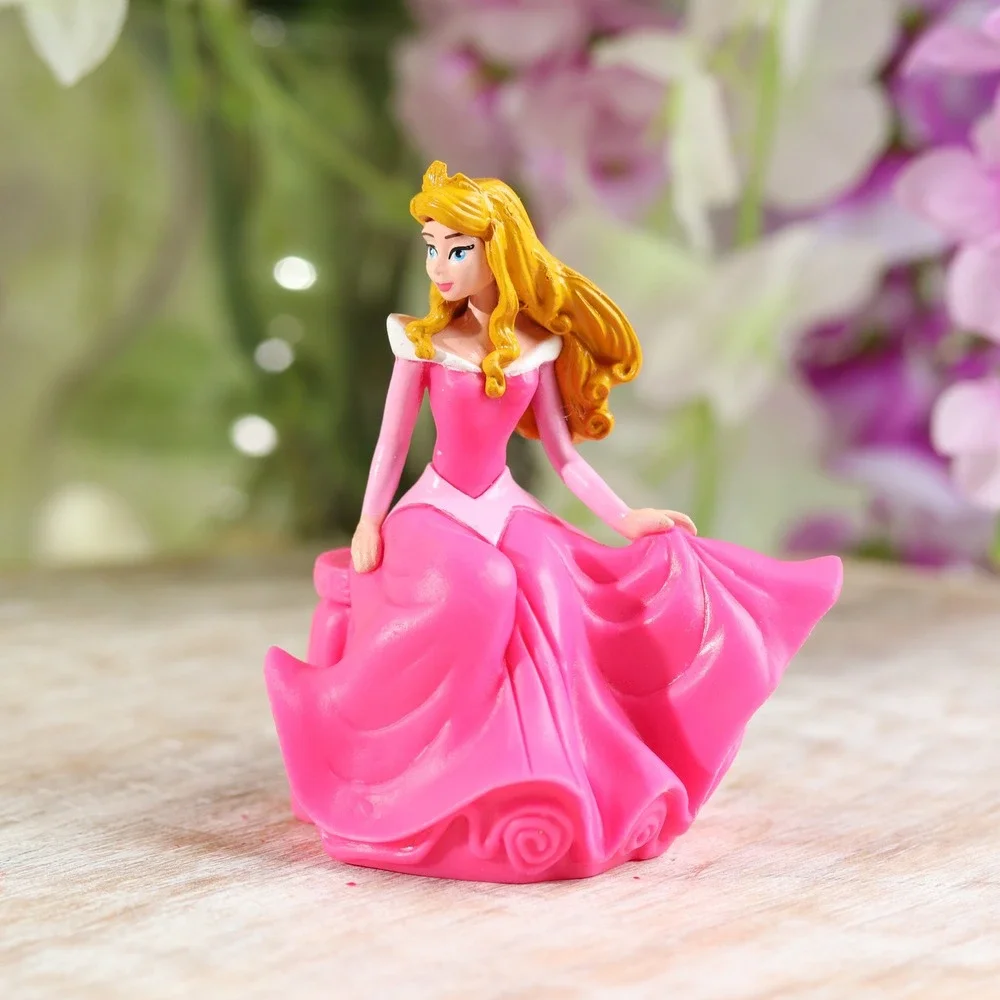 Disney Princess Sleeping Beauty Aurora Pink Dress PVC Figurine Cake Topper